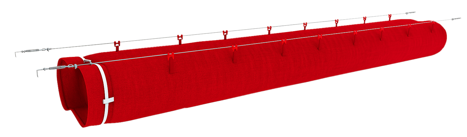 Duto têxtil elíptico
