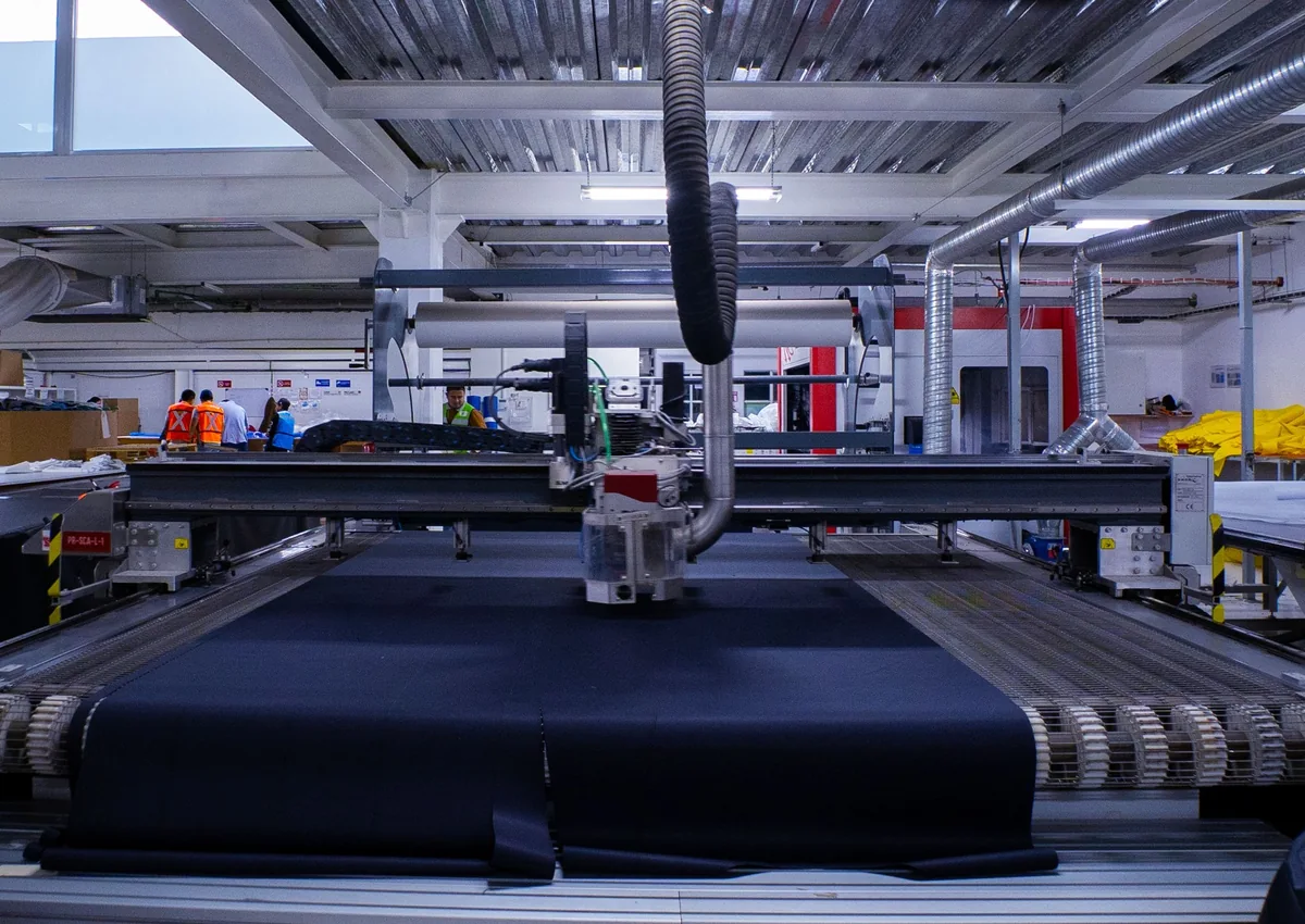 Equipamento utilizado na produção de dutos têxteis